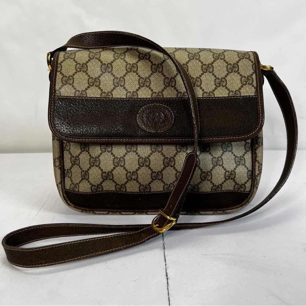 Authentic Vintage Jumbo Monogram Gucci Crossbody Bag